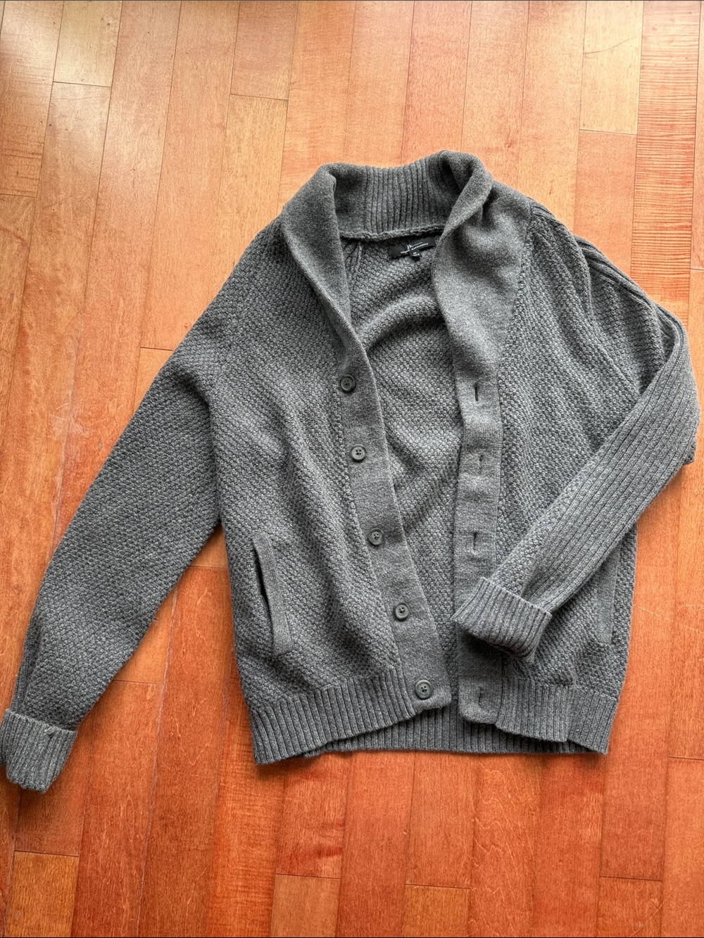 Marc Anthony Women's Grey Shawl Collar Button Cardigan